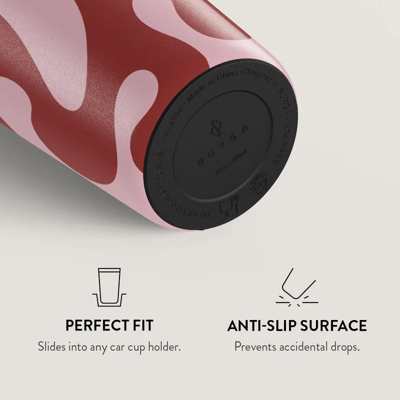 Burga  Burga Flex 700ml Travel Mug Flap & Straw Set Lid Combo – BPA-Free Stainless Steel, Triple-Layer Insulated, Leak-Resistant, Premium Printed Design – Hot & Cold Drinks  | Best Price UAE